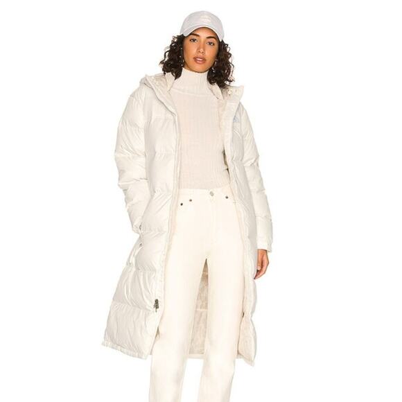 The North Face Jackets & Blazers - The North Face Nuptse Belted Long Parka White Cream | Size Medium M | BNWT